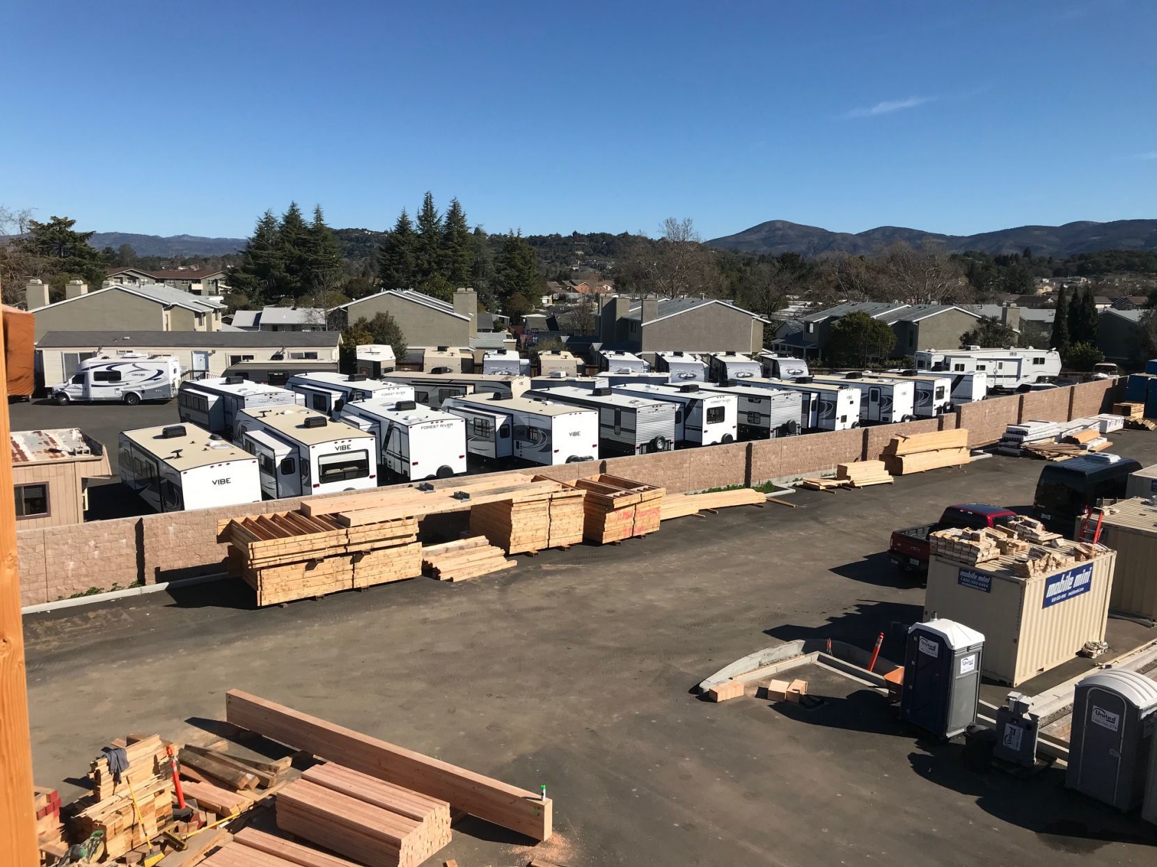 A bird's eye view from the Cambria Hotel construction at 320 Soscol Ave.